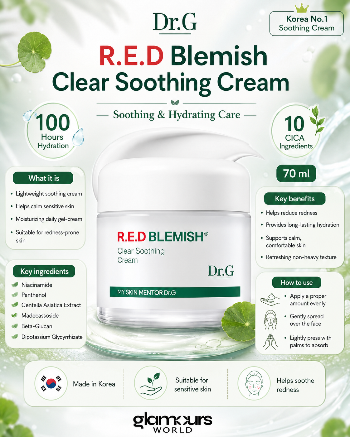 DR G RED Blemish Clear Soothing Cream 70ml